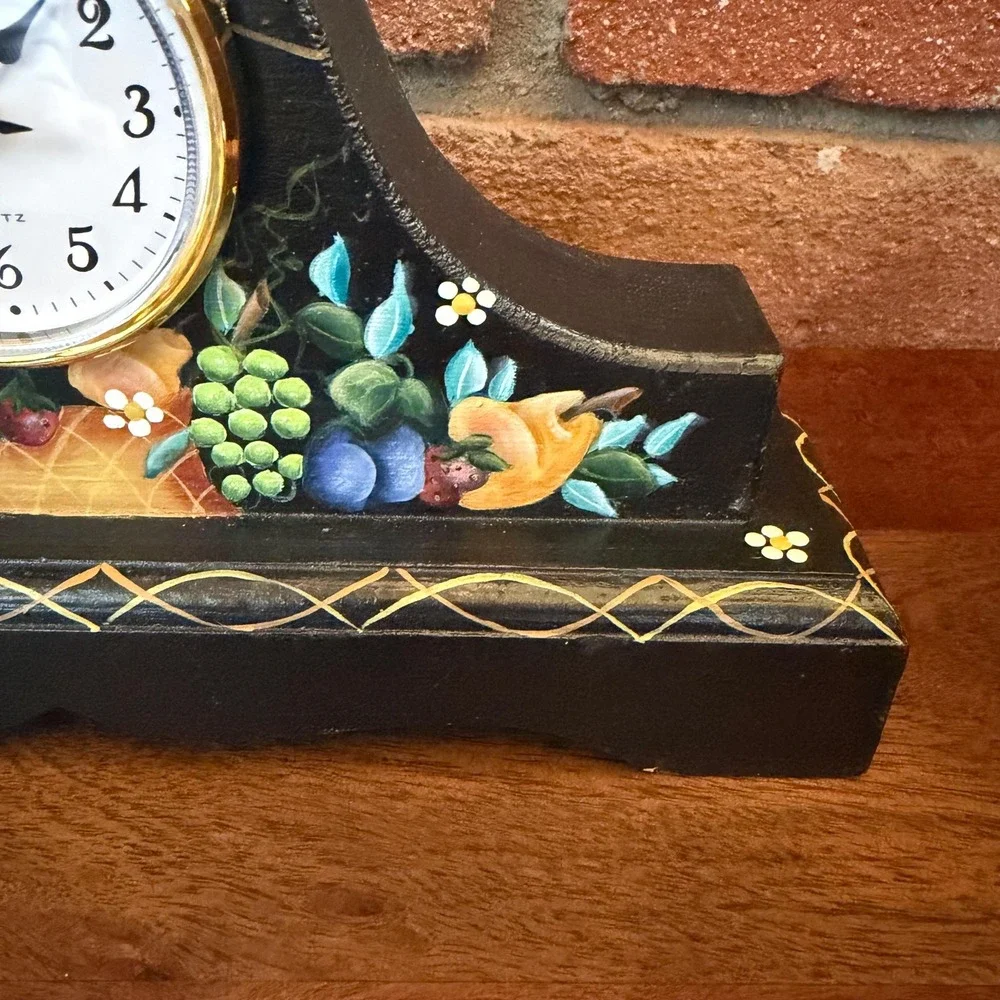 Vintage Mantle Clock Handpainted and handcrafted
